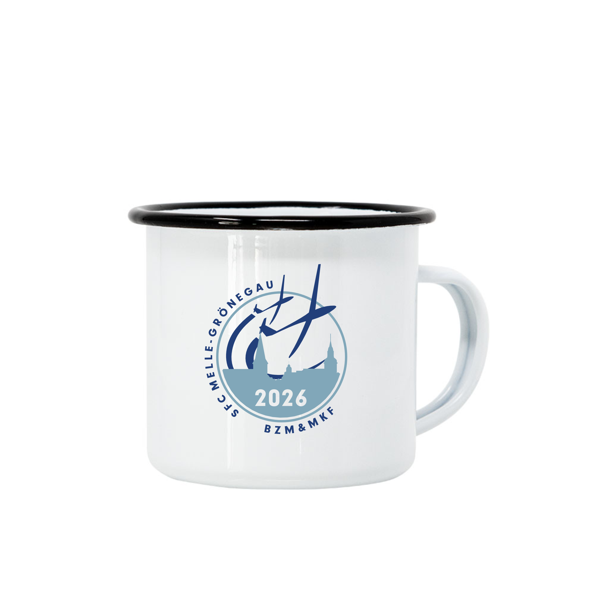 BZM-MKF 2026 Emaille-Tasse – Vorderseite