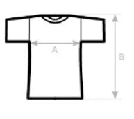Orientierungsgrafik für Maß A und B am Jersey-Shirt